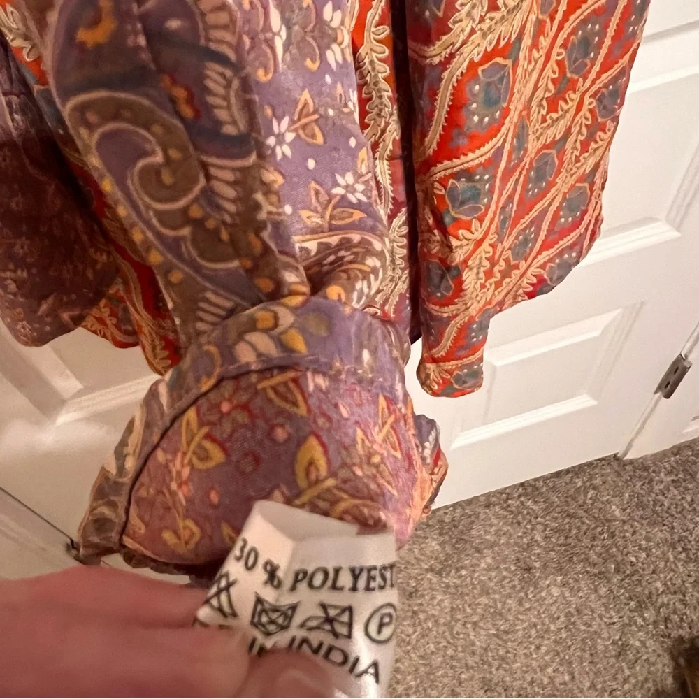 Flowy Palazzo Silk Blend Pant - Picture 4 of 8